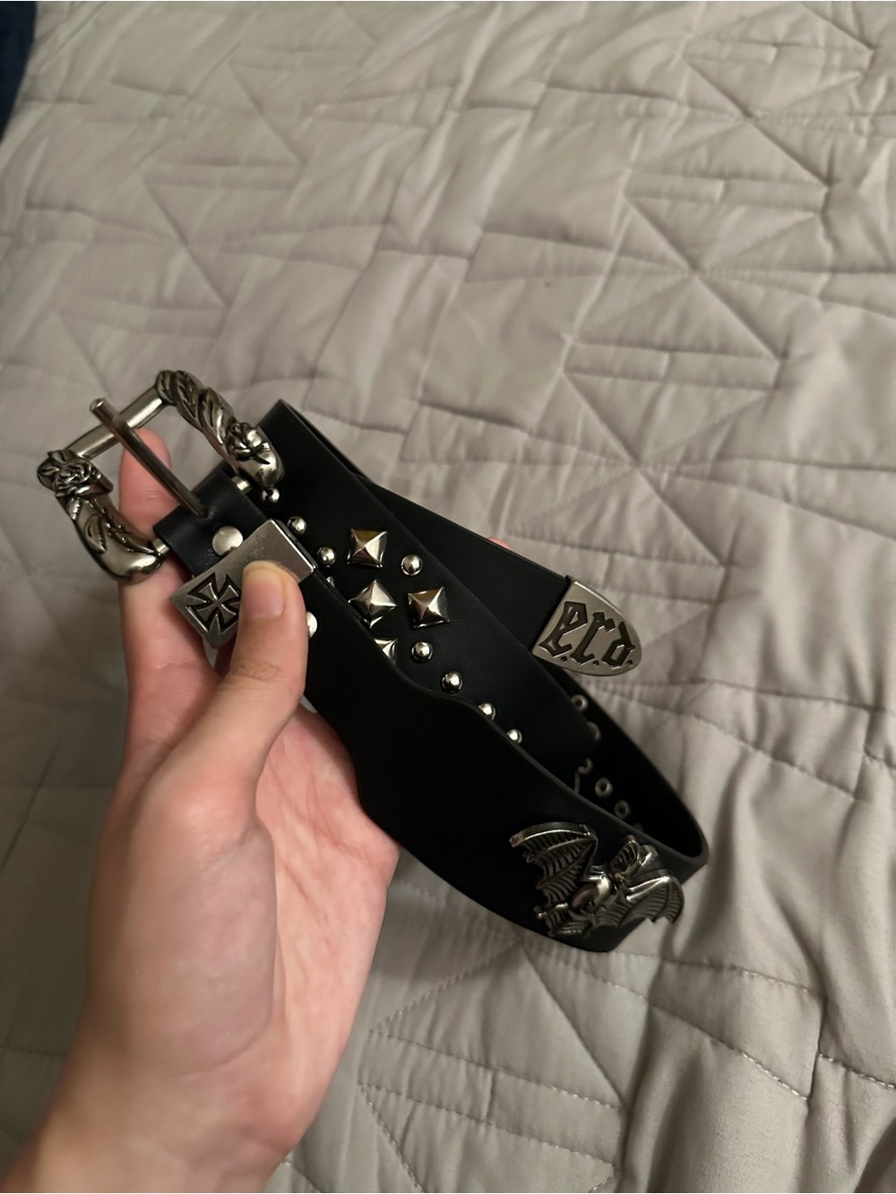 Black Studded Belt Bat